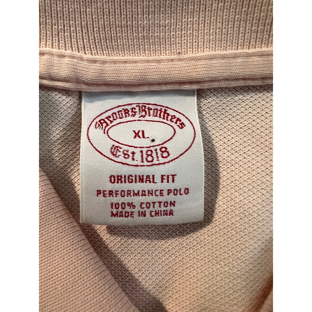Brooks Brothers Performance Polo Shirt Mens XL Short Sleeve Salmon Pink - Picture 8 of 13